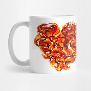 Chaotic flame valentines day heart Mug